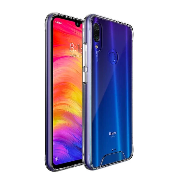 Smcase Xiaomi Redmi Note 7 Hybrid Bumper Silikon Kılıf  Nano Ekran Koruyucu