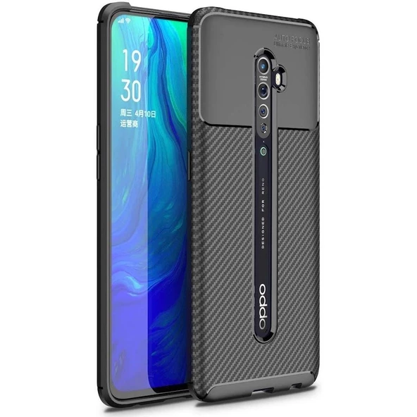 Smcase Oppo Reno 2 Kılıf Negro Karbon Silikon