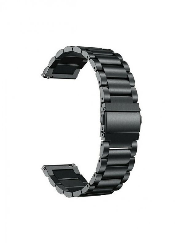 Huawei Watch GT3 GT2 46mm (22mm) Akıllı Saat Uyumlu Paslanmaz Çelik Metal Kordon Kayış Siyah