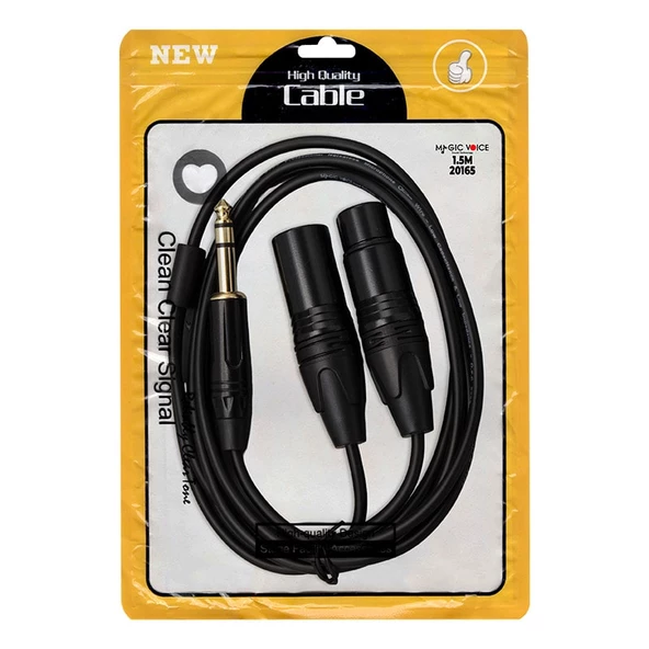 MAGİCVOİCE LD390A CANON ERKEK DİŞİ + 6.3 MM STEREO ERKEK 1.5 METRE KABLO - 2