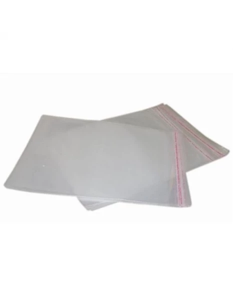 25x30+5 cm (25x35) 500 Adet Şeffaf Bantlı Yapışkanlı Jelatin Poşet - 3