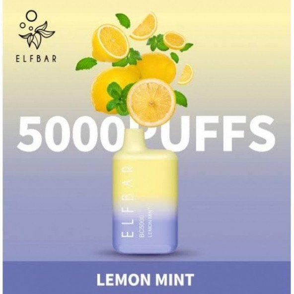 VOZOL ELFBAR Puff 5000-6000 Çekimlik Elektronik Nargile Cep Nargile - LİMON NANE AROMA