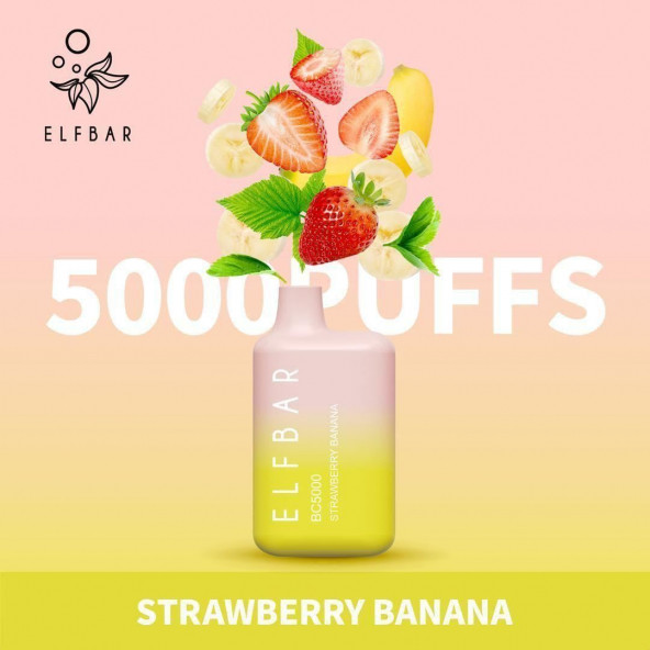 VOZOL ELFBAR Puff 5000-6000 Çekimlik Elektronik Nargile Cep Nargile - MUZ ÇİLEK AROMA