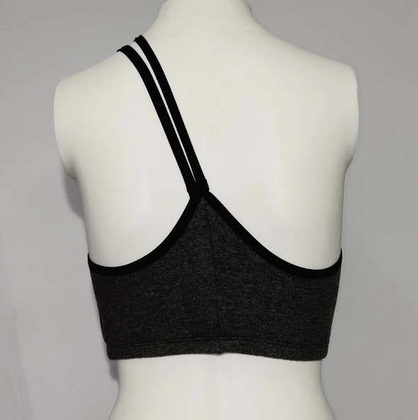 ASM1159 Kadın Gri Crop Elit Hayatlar Penye Büstieri - 6