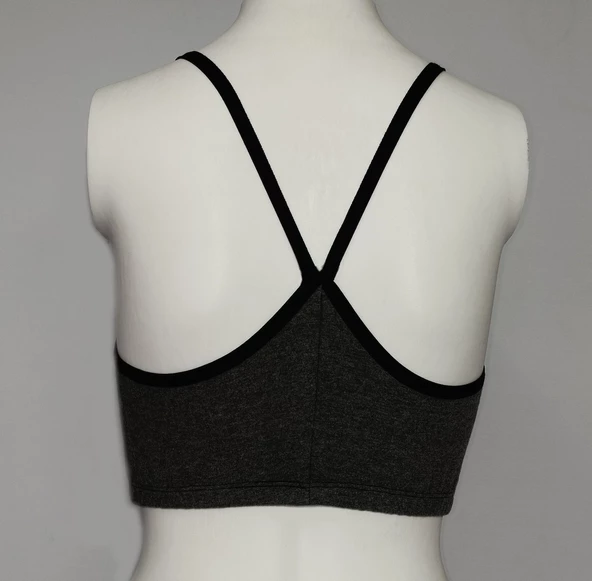 ASM1159 Kadın Gri Crop Elit Hayatlar Penye Büstieri - 4