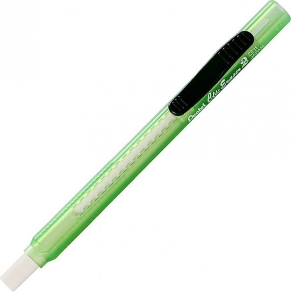 Pentel Sürgülü Kalem Silgi Şeffaf Gövdeli Yeşil Ze11T-D