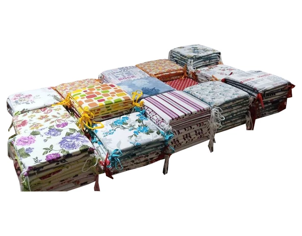 Mandaş Tekstil Tabure Minderi, Bağcıklı Tabure Minderi (32x32) - 3