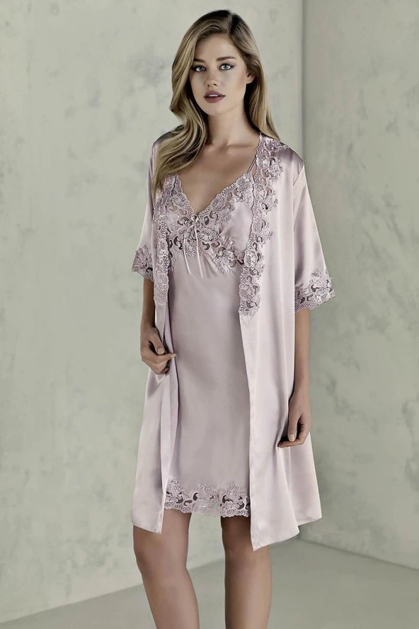 Espuar 1310 6 Parça Çeyiz Seti Saten Gecelik ve Sabahlık Takımı ürün görseli