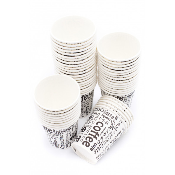 7 Oz 1 Koli (500 Adet) Coffee Desen Kağıt Karton Bardak - 3