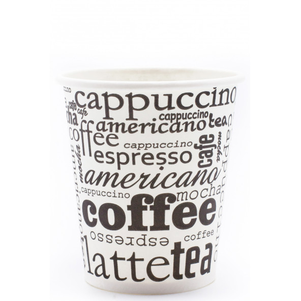 7 Oz 1 Koli (50 Adet) Coffee Desen Kağıt Karton Bardak