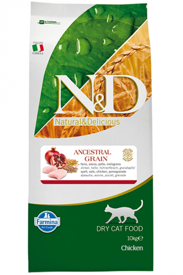 ND Düşük Tahıllı Tavuklu Narlı Yetişkin Kedi Maması 10 Kg
