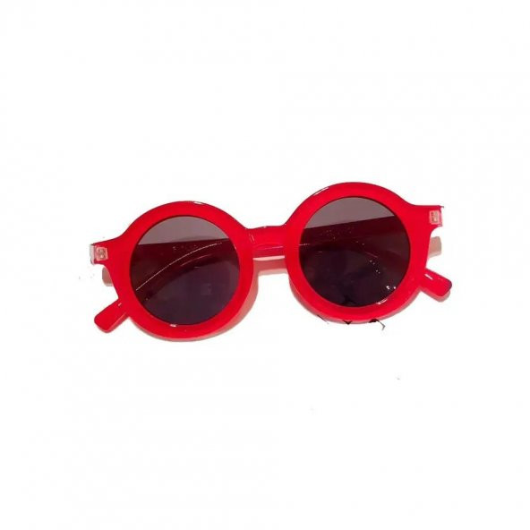 Renkli Yuvarlak Çocuk Gözlüğü 3- 8 Yaş Kırmızı - 4