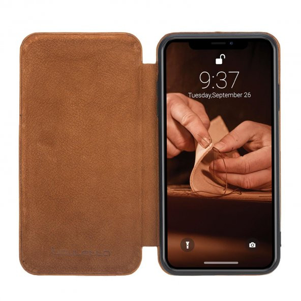Bouletta Apple iPhone XS Max Uyumlu Deri Kapaklı Kılıf SFB V18