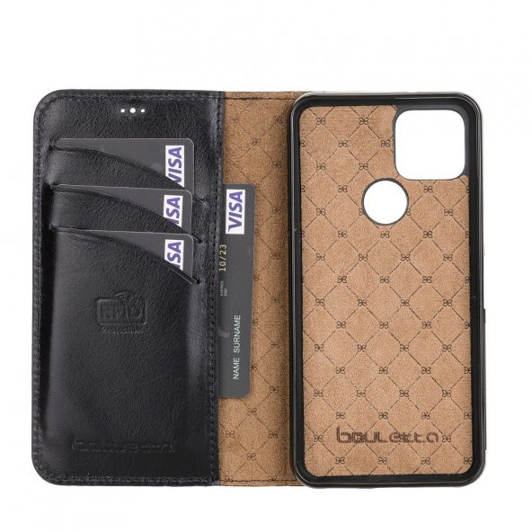 Bouletta Google Pixel 5 Uyumlu Deri Cüzdanlı Kılıf RST1 RFID - 2