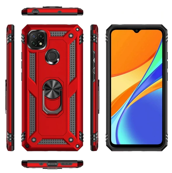 Smcase Oppo A15s Kılıf Vega Yüzüklü Tank Silikon - Resim 8