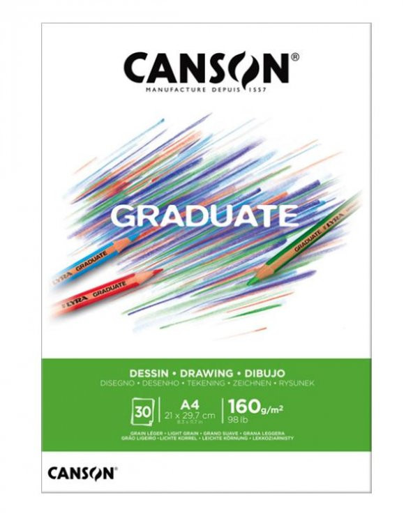 Canson Graduate Çizim Defteri 160g A4
