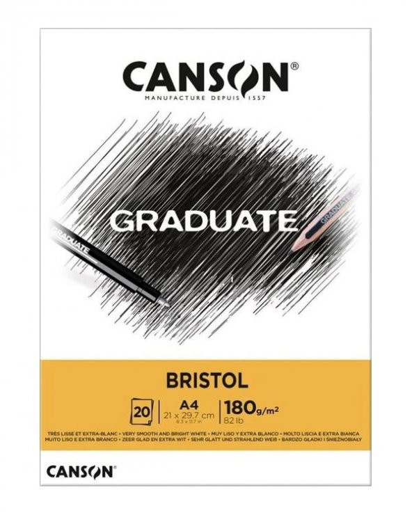 Canson Graduate Bristol Çizim Defteri 180g A4