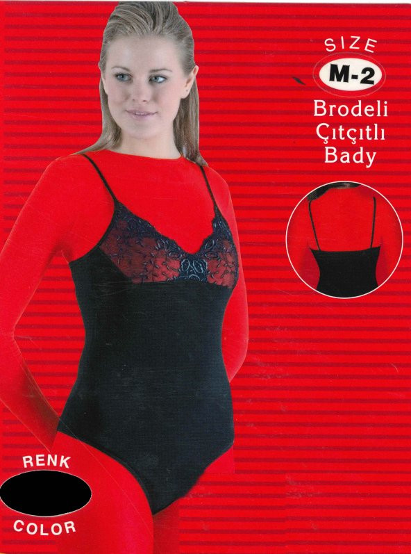 Berrak BERRAK DANTELLİ BRODELİ  İP ASKILI   S BEDEN ÇITÇITLI BADY