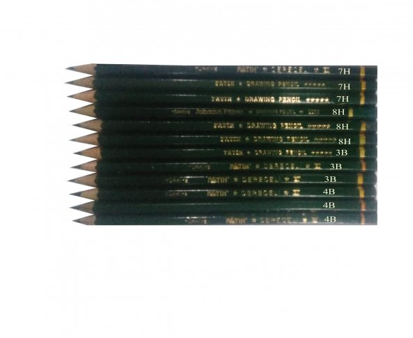 Fatih FATİH TEKNİK ÇİZİM RESİM KALEMİ SETİ  Dereceli Kalem 4B Siyah 12 Adet (1 Düzine) - 3