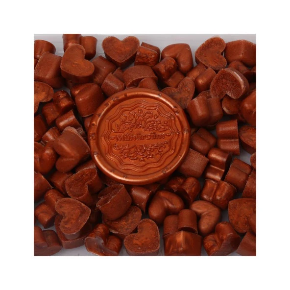 Mühür Mumu Eritme Kalp Boncuk Paket Model No: 522 BAKIR SATEN - Resim 2