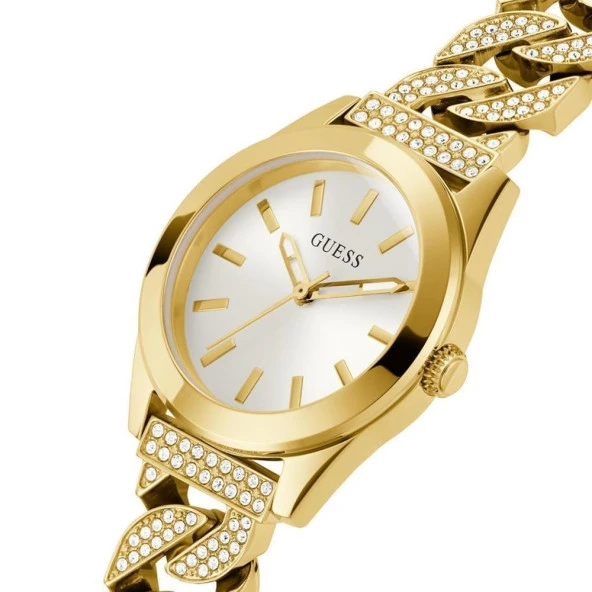 GUESS GUGW0546L2 ALTIN KAPLAMA TAŞLI KADIN KOL SAATİ - Resim 4