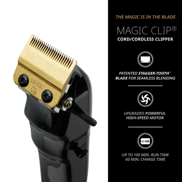 Wahl Magic Clip Kablosuz  Siyah Titanyum DLC Kaplamalı Bıçaklar Tıraş Makinesi - 6