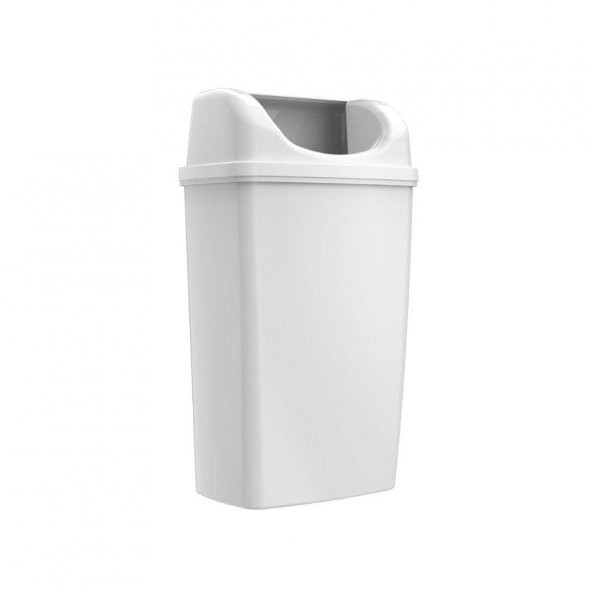 Polytime Sallanır Kapak Ofis Banyo Mutfak Bahçe Çöp Kutusu Kovası / 50 Litre / Beyaz / 68 x 41 x 33 Cm. - 2
