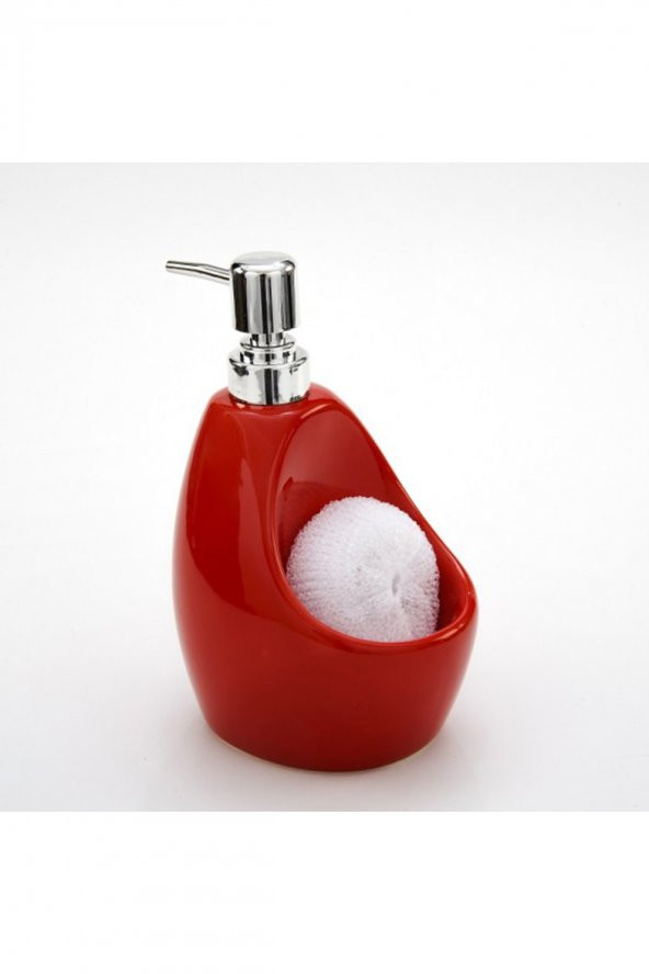Seramik Süngerlikli Sıvı Sabunluk Kırmızı