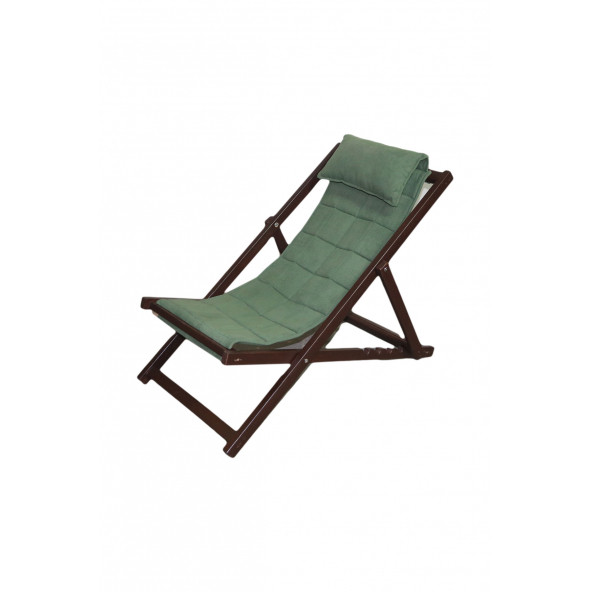 Mobildeco Katlanabilir Sandalye/ Şezlong Sandalye Ceviz Yeşil Bahçe&Balkon&Teras&Plaj&Piknik