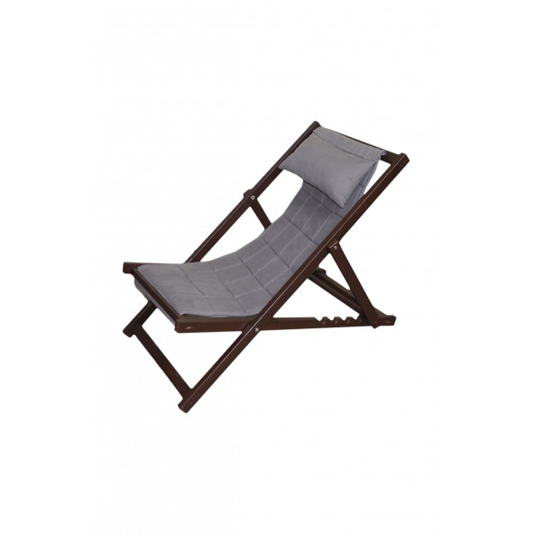 Mobildeco Katlanabilir Sandalye/ Şezlong Sandalye Ceviz Gri Bahçe&Balkon&Teras&Plaj&Piknik