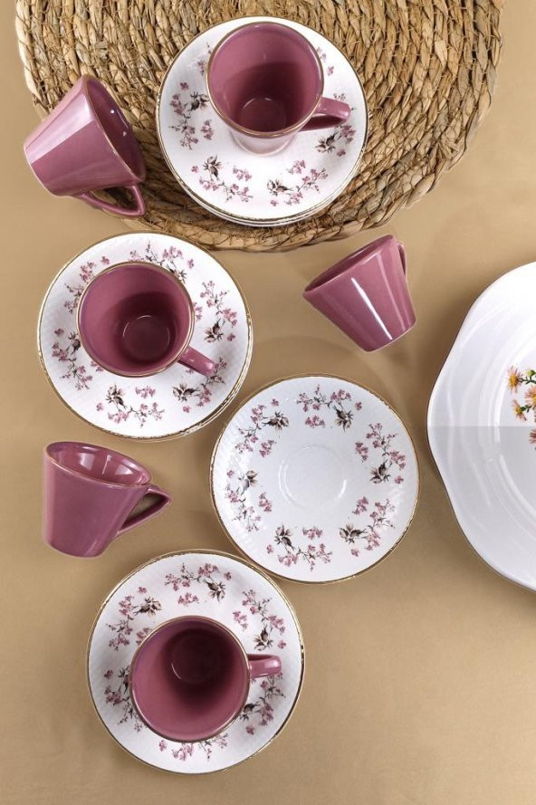 Glore İstanbul Elvira 12 Parça 6 Kişilik Kahve Seti - 2