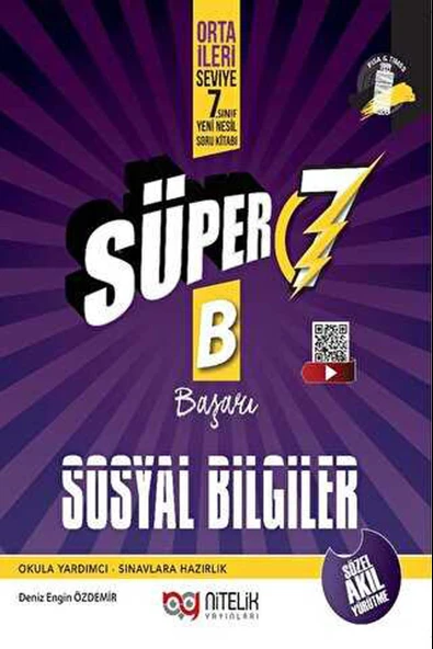 Nitelik Süper 7.Sınıf Sosyal Bilgiler Yeni Nesil Soru Kitabı (B)