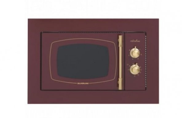 Silverline MW9033R01 Retro Rustk Bordo Ankastre Mikrodalga Fırın