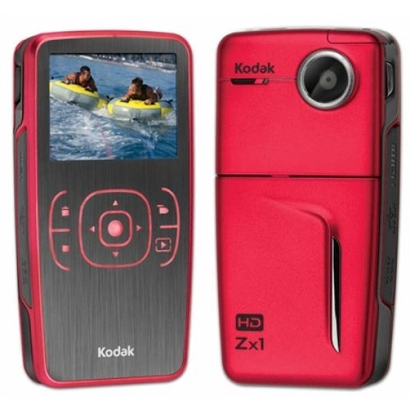 Kodak ZX1 HD CMOS Sensörlü Dijital  720P Dijital Pocket Su Geçirmez Video Kamera KIRMIZI