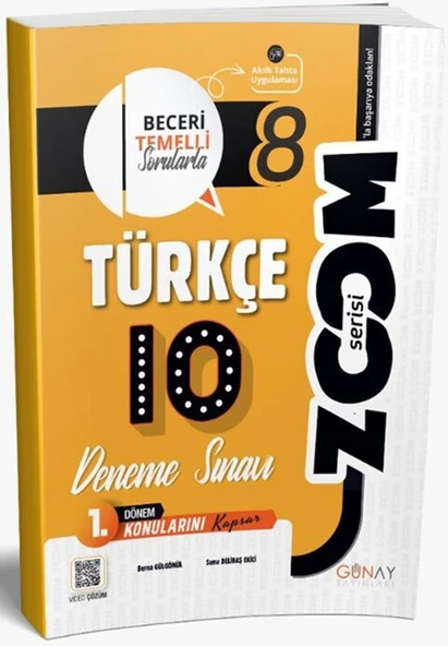 Günay 8. Sınıf 1. Dönem Türkçe Zoom 10 Deneme