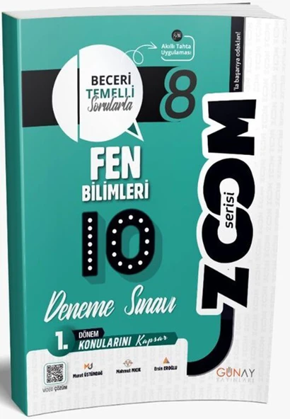 Günay 8. Sınıf 1. Dönem Fen Bilimleri Zoom 10 Deneme