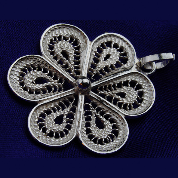 Çiçek Formlu Telkari Kolye Ucu