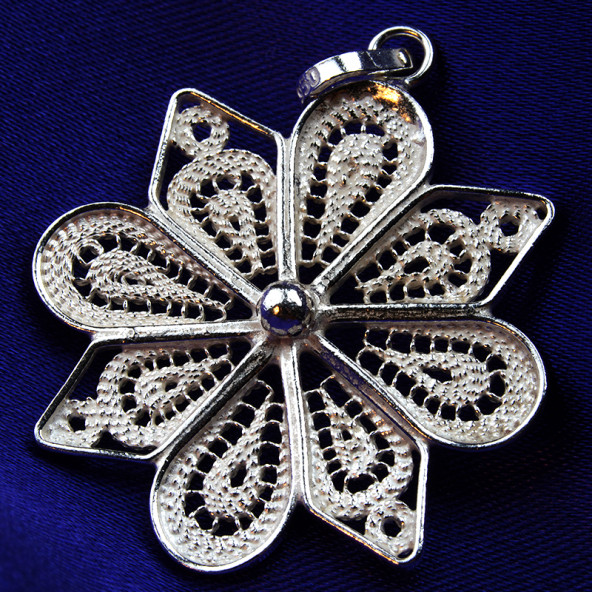 Çiçek Formlu Telkari Kolye Ucu ürün görseli 1