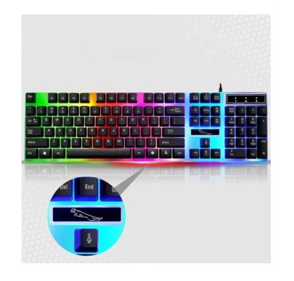 Ally G21 Usb Led Işıklı Oyuncu Q Klavye Mouse Set - Resim 3