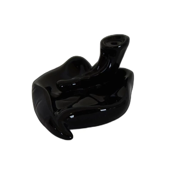 Siyah Seramik Şelale Geri Akışlı Kalp Tütsülük Backflow C0888 - 3