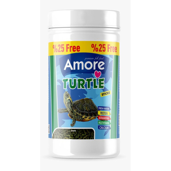 Amore Turtle Green Calcium Sticks 2x125 ml Su Kaplumbağası Yemi Clear Vitamin Seti - 3