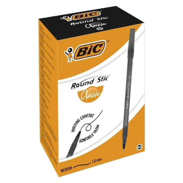 Bic Round Stick Tükenmez Kalem 60 Lı Kutu Mavi Siyah Kırmızı - 4