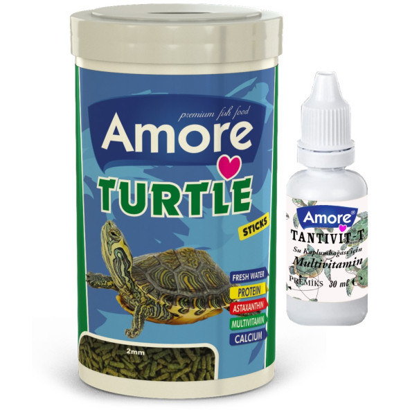 Amore Turtle Sticks 1000ml Kutu Sürüngen Kaplumbağa Yemi ve Vitamini