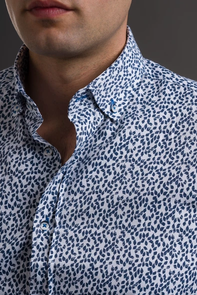 ADVANTE DESENLİ SLİMFİT DÜĞMELİ YAKA UZUN KOL ERKEK GÖMLEK - 6