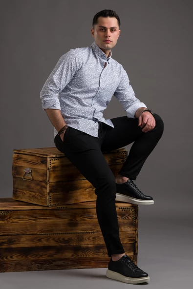 ADVANTE DESENLİ SLİMFİT DÜĞMELİ YAKA UZUN KOL ERKEK GÖMLEK - 7