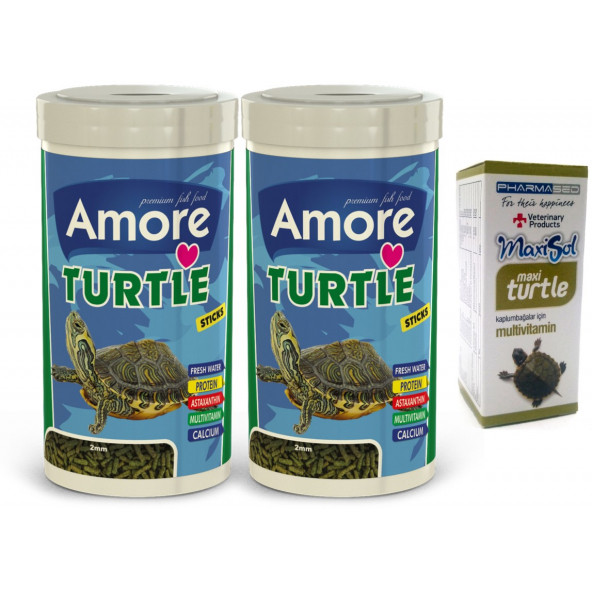 Amore Turtle Sticks 500ml Kutu Sürüngen Kaplumbağa Yemi ve Vitamini