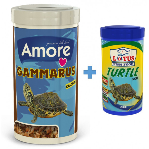 Amore Gammarus 1000ml  Lotus Turtle Sticks 250ml Sürüngen ve Kaplumbağa Yemi