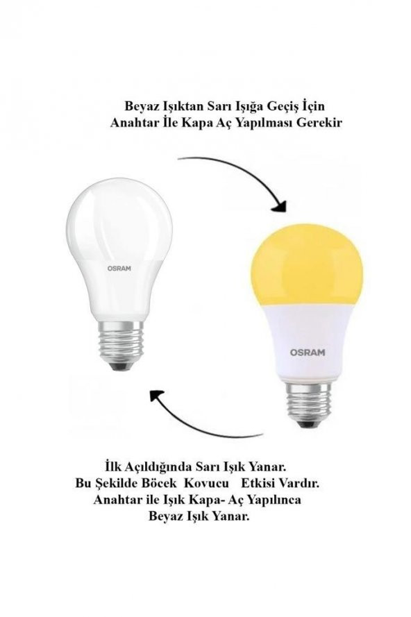 Osram LVCLA60 8W (60W) Sinek Kavucu Led Ampul Beyaz  - 6500K - 2