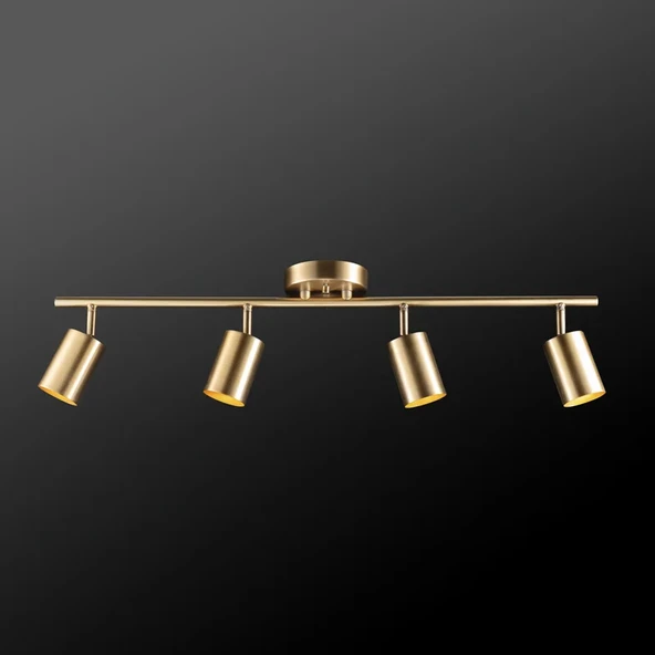 Rsylight Metal Modern 4 LÜ Eskitme Kaplama Led Spot Hareketli Avize Beyaz Ampullü - 2