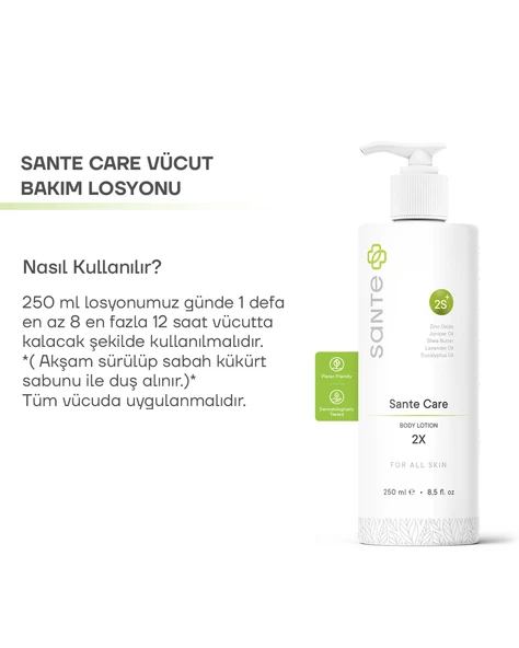 Sante Plus Çift Etki Sante Care Cilt Bakım Losyonu 250 ML (Uyuz, Kaşıntı) - 4